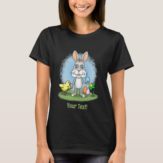 T-shirt lapin de Pâques et la poule (Devant)