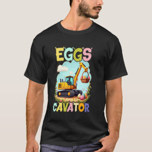 T-shirt Lapin de Pâques Excavatrice Enfants Filles Tout-Pe