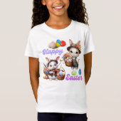 T-Shirt Lapin de Pâques heureux  (Devant)