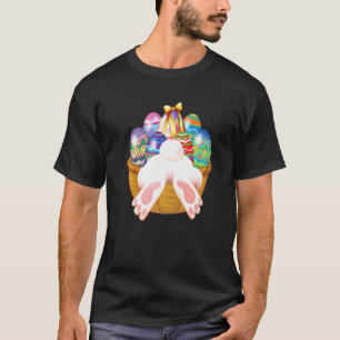 T-shirt Lapin de Pâques heureux Panier d'oeufs Chasse aux