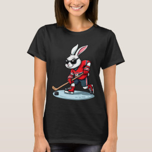 T-shirt Lapin de Pâques jouant au hockey