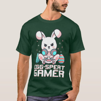 T-shirt Lapin de Pâques Manette de jeu vidéo Joueur Bo
