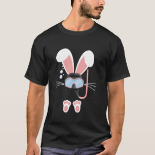 T-shirt Lapin de Pâques Masque de Plongée Plongeur Plongée