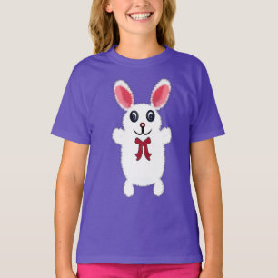 T-shirt Lapin de Pâques Mignon aux poils blancs et Douille