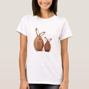 T-shirt Lapin de Pâques mignon en bois