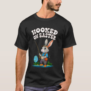 T-shirt Lapin de Pâques mignon pêchant des œufs Art de vac