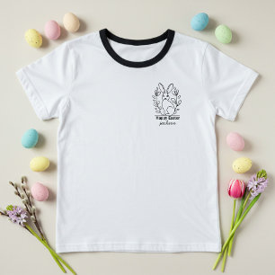 T-shirt Lapin de Pâques Minimaliste Joyeux avec Nom Person