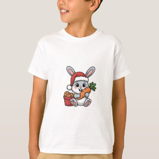 T-shirt Lapin de Pâques Noël Carotte Drôle Cute Fête
