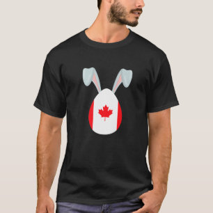 T-shirt Lapin de Pâques Œuf de Pâques Drapeau canadien Joy