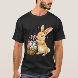 T-shirt Lapin de Pâques oeufs panier lapin mignon hommes