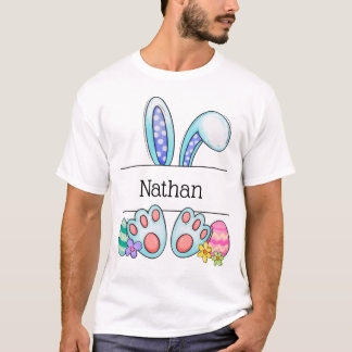 T-shirt Lapin de Pâques personnalisé avec un nom Art paste