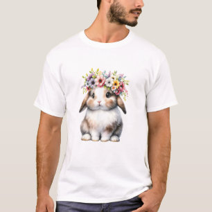 T-shirt Lapin de Pâques pour femmes filles - Fleur de Lapi