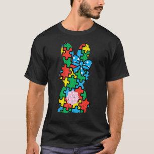 T-shirt Lapin de Pâques Puzzle Sensibilisation à l'autisme