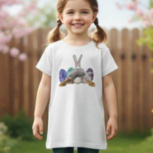 T-Shirt Lapin de Pâques Queue de Fesses Mignonnes Œufs Fil