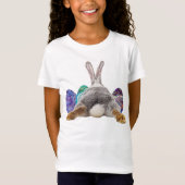T-Shirt Lapin de Pâques Queue de Fesses Mignonnes Œufs Fil (Devant)