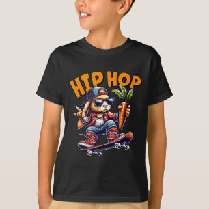 T-shirt Lapin de Pâques skateboard Hip Hop Carotte Stre