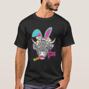 T-shirt Lapin de Pâques Vache des Highlands Filles Jour de