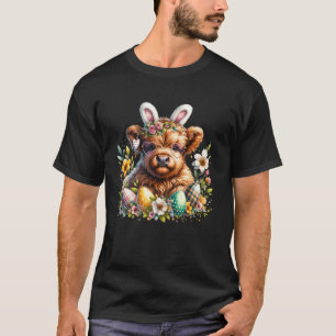 T-shirt Lapin de Pâques Vache des Highlands Panier Moo Œuf