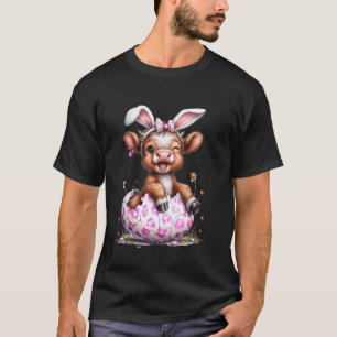 T-shirt Lapin de Pâques vache drôle Mignon Amoureux de vac
