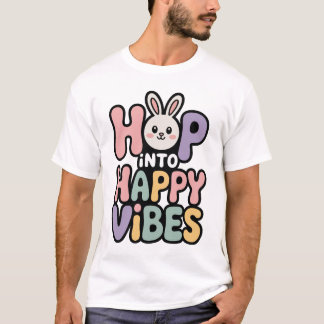 T-shirt lapin de Pâques vibes heureuses C