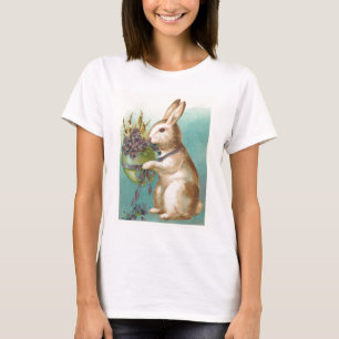 T-shirt Lapin De Pâques vintage Avec Oeuf Vert