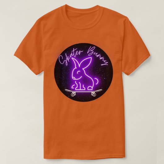 T-shirt Lapin de Patinage Violet sur Skateboard (Design devant)