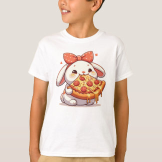 T-shirt Lapin De Pizza Lapin Drôle