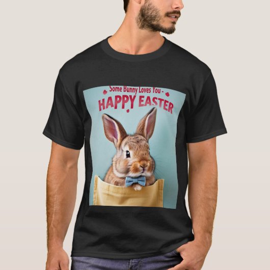 T-shirt Lapin de poche Dapper avec Cravate Bow (Devant)