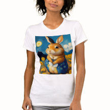 T-Shirt Lapin de Printemps Étoilé 