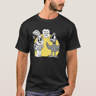 T-shirt Lapin demandant à un poulet à propos des œufs