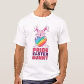 T-shirt Lapin Design Arc-En-Ciel Gay Pour La Fierté Rabbit (Devant)