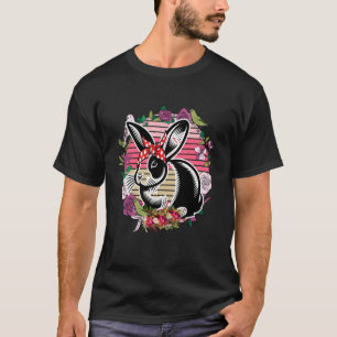 T-shirt Lapin drôle Bunny Lapin floral Amoureux d'animaux