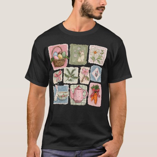 T-shirt Lapin Drôle Chasseur d'Oeufs Lapin Jour de Pâques (Devant)