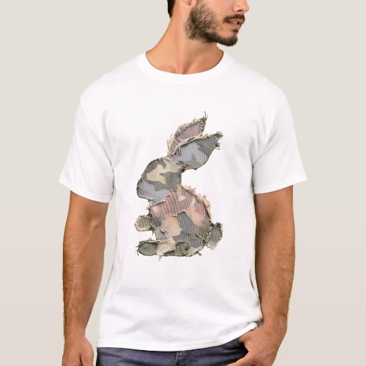 T-shirt Lapin Drôle Crochet Patchwork Camo Lapin Heureux E (Devant)
