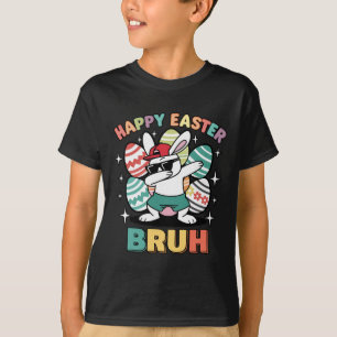 T-shirt Lapin drôle de Dab Joyeuses Pâques Bruh Pour Garço