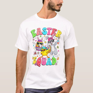 T-shirt Lapin drôle groovy oeuf poussin équipe de Pâques j