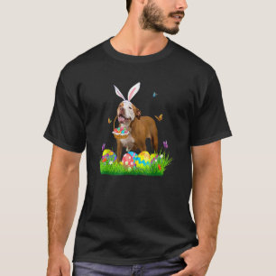 T-shirt Lapin Drôle Pit Bull Avec Panier d'Oeufs Fleur de
