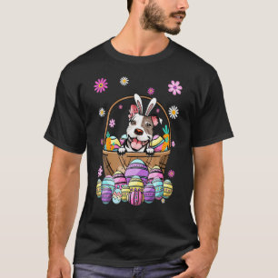 T-shirt Lapin drôle Pit Bull Dog Jour de Pâques heureux Ch