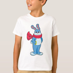 T-shirt Lapin en hiver avec Écharpe