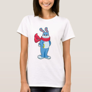 T-shirt Lapin en hiver avec Écharpe