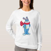 T-shirt Lapin en hiver avec Écharpe (Devant)