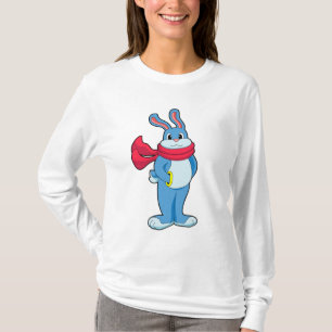 T-shirt Lapin en hiver avec Écharpe