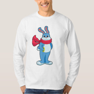 T-shirt Lapin en hiver avec Écharpe