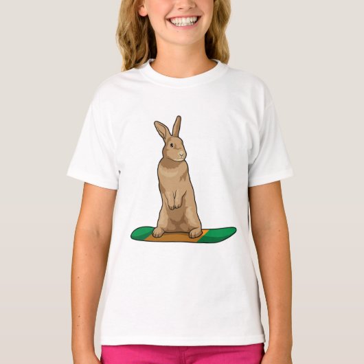 T-shirt Lapin en Snowboard avec Snowboard (Devant)