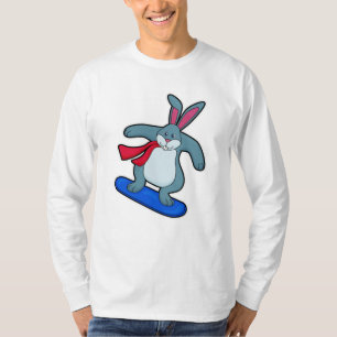 T-shirt Lapin en Snowboard avec Snowboard & Scarf