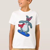 T-shirt Lapin en Snowboard avec Snowboard & Scarf (Devant)