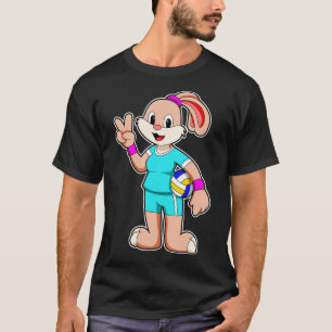 T-shirt Lapin en sport avec volleyball