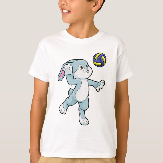 T-shirt Lapin en sport avec volleyball (Devant)