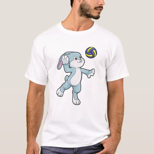 T-shirt Lapin en sport avec volleyball (Devant)