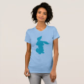 T-shirt Lapin en Turquoise (Devant entier)